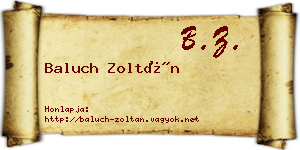 Baluch Zoltán névjegykártya